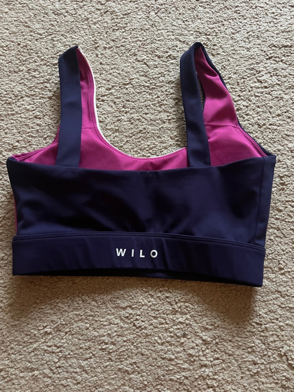 Colorblock Women’s Bikini Top in Magenta, Navy & Cream - Picture 3 of 3